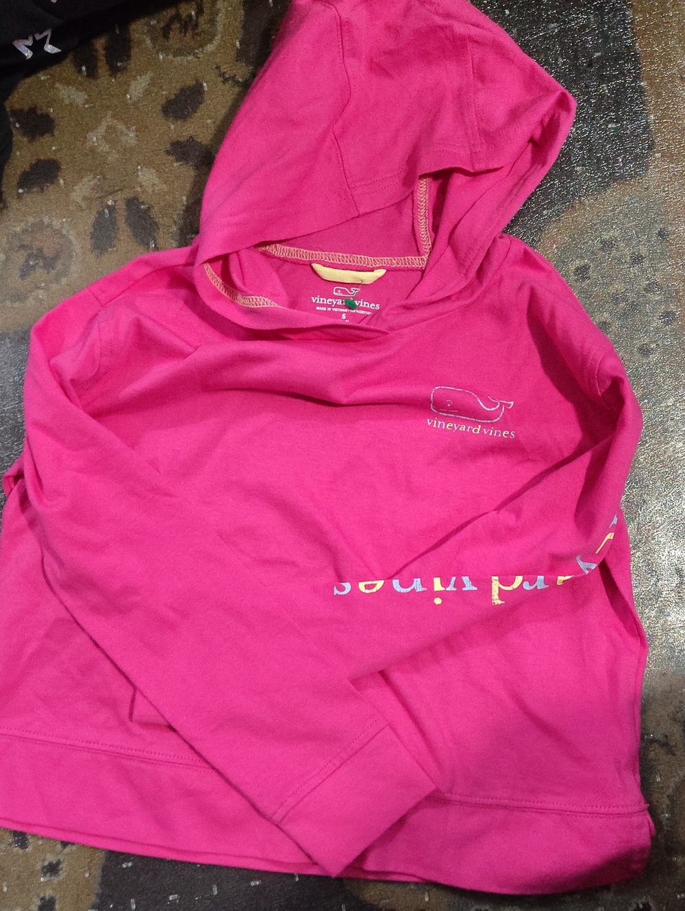 Nwot Vineyard Vines Kids Bright Pink Hooded Pullover Sweatshirt$45